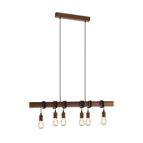 EGLO Townshend 4 Hanglamp - 6-lichts - E27 - antiek-bruin/staal