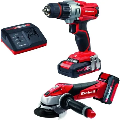 Einhell Accu Power Tool Kit 18V/1.5Ah/3.0Ah (Accu Schroefmachine/Accu Haakse slijper), Power X-Change