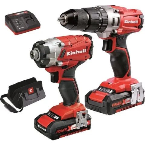 EINHELL Accu Power Tool Kit 18V/2x 2.0 Ah (Accu Klopboormachine + Accu Slagschroefmachine) Power X-Change