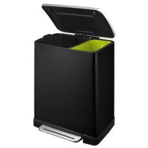 EKO E-Cube Prullenbak - 28+18 l - Zwart