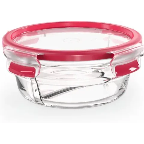 EMSA CLIP & CLOSE N1040200, Doos, Rond, 0,55 l, Rood, Transparant, Glas, 420 °C