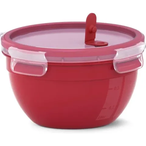 EMSA CLIP & MICRO Doos Rond 1,1 l Rood, Transparant 1 stuk(s)