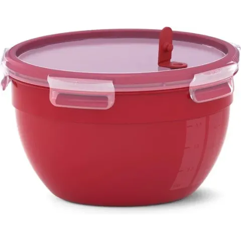 EMSA CLIP & MICRO Doos Rond 2,6 l Rood, Transparant 1 stuk(s)