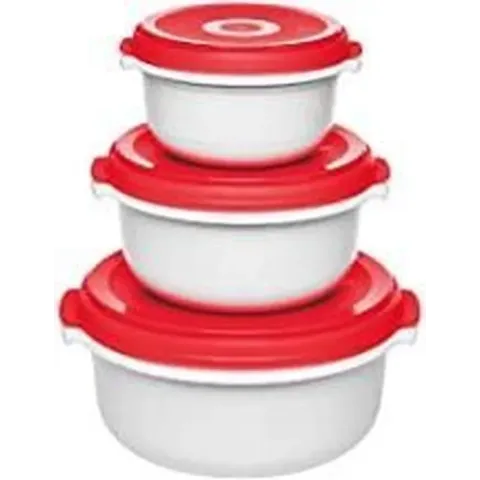 emsa Microgolfpotten Set MICRO FAMILY, 3-delig, wit/rood