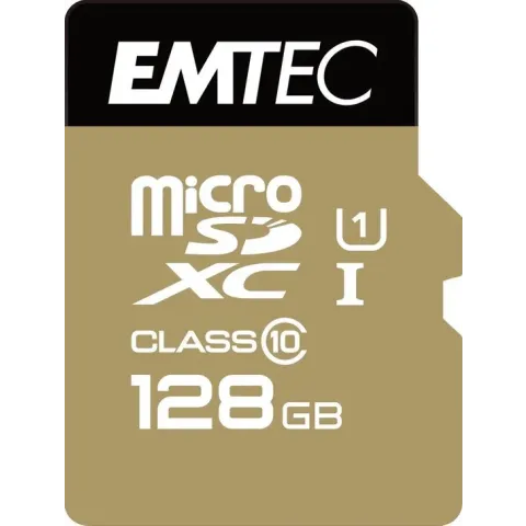 Emtec Micro SD Class10 Gold+ 128GB flashgeheugen