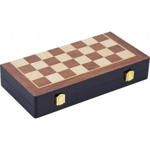 Engelhart Games Schaakspel hout opklapbaar. Speelveld 30 x 30 x 5.5 cm