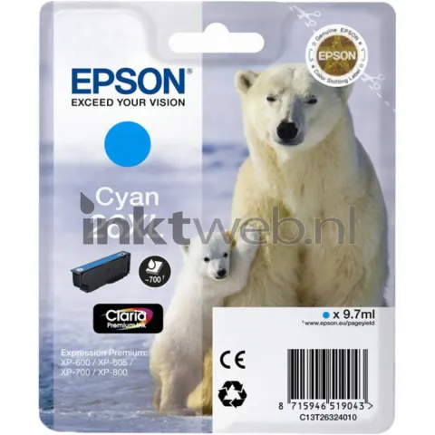 Epson 26xl Cyaan Cartridge