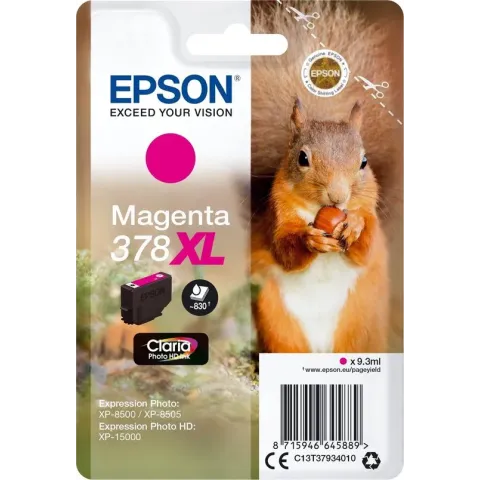 Epson Squirrel Singlepack Magenta 378XL Claria Photo HD Ink