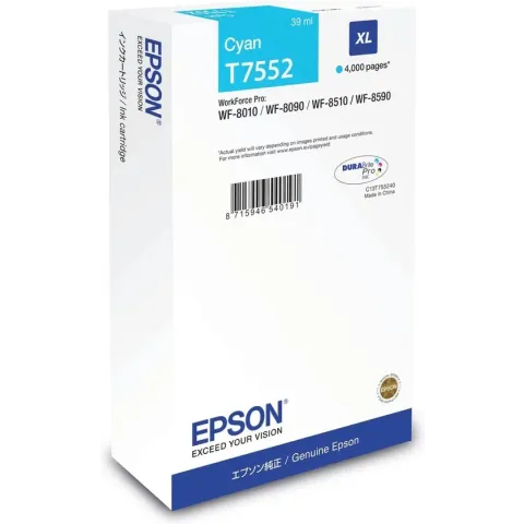 Epson T7552XL - Inktcartridge / Cyaan / Hoge Capaciteit