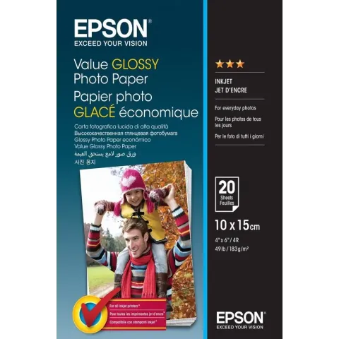 Epson Value Glossy Photo Paper - 10x15cm - 20 Vellen