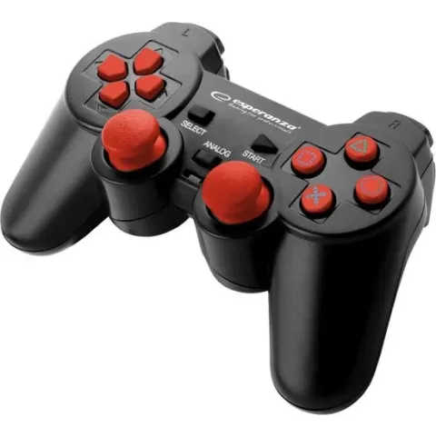 Esperanza EGG106R game controller Gamepad PC,Playstation 2,Playstation 3 Analoog/digitaal USB 2.0 Zwart, Rood