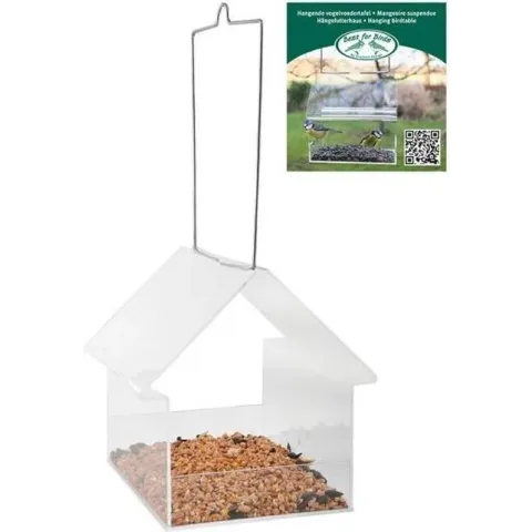 Esschert Design UNO - Vogelvoederhuisje - Transparant - 15 cm x 15 cm x 15 cm