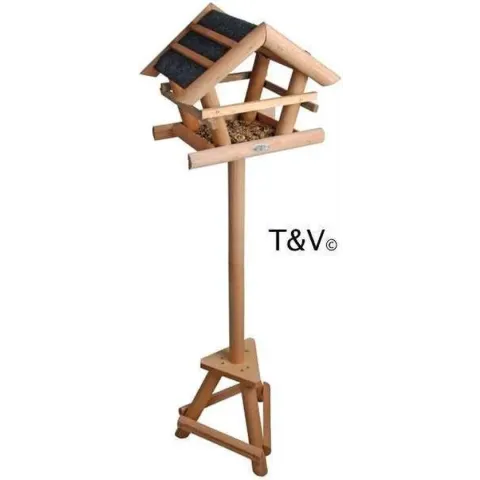 Esschert Design Voedertafel - Vogelvoederhuisje - Bruin - 35 cm x 31 cm x 110 cm