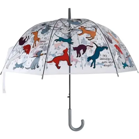 Esschert's Garden Transparante Paraplu Raining Cats and Dogs | 83 cm diameter