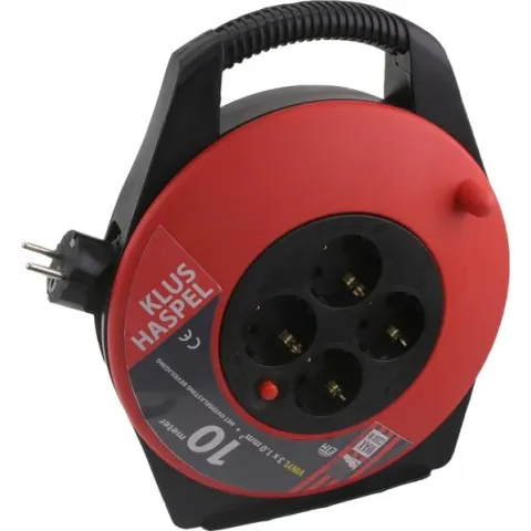 ETM  Kabelbox - 10m met 3 x 1.0 mm2 PVC Snoer - Zwart/Rood