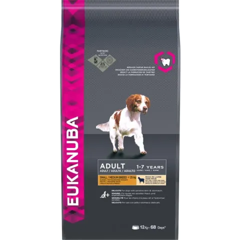 Eukanuba Dog Adult - Small & Medium Breed - Lam/Rijst - Hondenvoer - 12 kg
