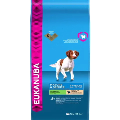 Eukanuba Dog Mature & Senior - All Breeds - Lam/Rijst - Hondenvoer - 12 kg