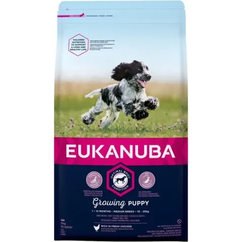 Eukanuba Dog Puppy - Medium Breed - Kip - Puppyvoer - 3 kg