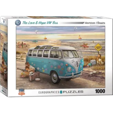 Eurographics puzzel The Love & Hope VW Bus - Greg Giordano - 1000 stukjes