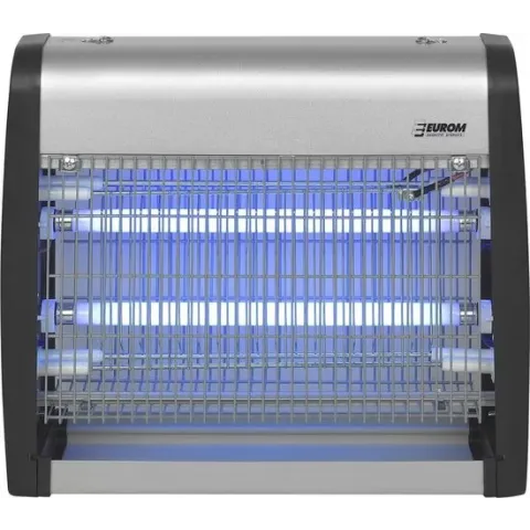 Euromac insectenlamp Fly Away Metal - 50 meter bereik - UV licht - Grijs