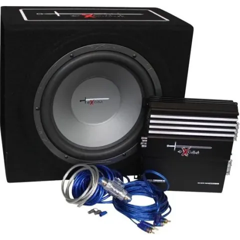 EXCALIBUR X3 pakket  Active Subwoofer -  1000 W Versterker - Aansluitkabels
