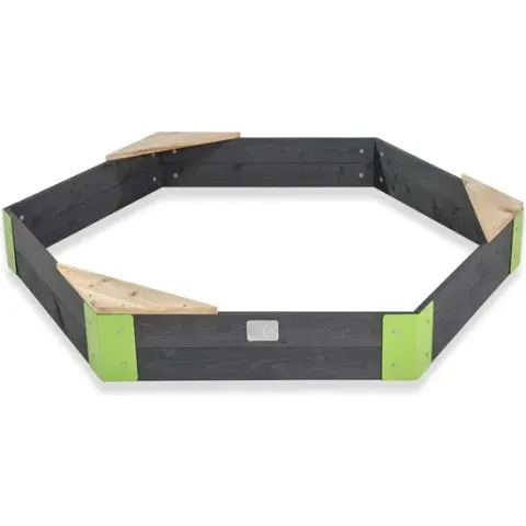 EXIT Aksent houten zandbak zeshoek 160x140cm