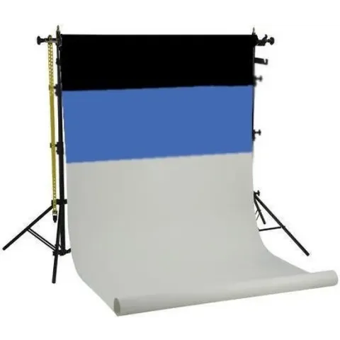 Falcon Eyes Achtergrond Systeem SPK-3 incl. 3 Rollen Zw/Wit/Blauw 1,35x11 m