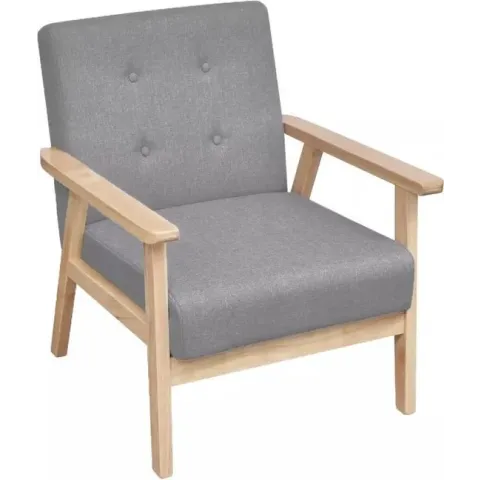 Fauteuil stof lichtgrijs