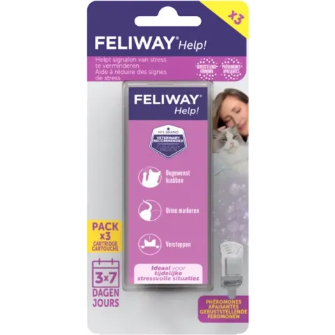 Feliway Help! Navulling 3x 48 ml -  3x 7 dagen - Kat - Tijdelijke spannende situaties voor je kat