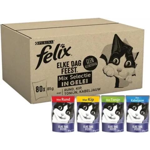 Felix Elke Dag Feest Mix Selectie in Gelei 80 x 85 gr