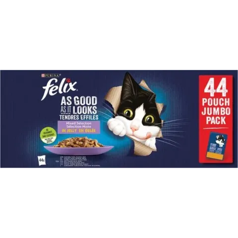 Felix Elke Dag Feest Mix Selectie in Gelei - Kattenvoer - 44 x 85g