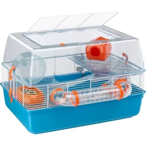 Ferplast Duna Fun Hamsterkooi - Blauw/Oranje - 55 x 47 x 37,5 cm