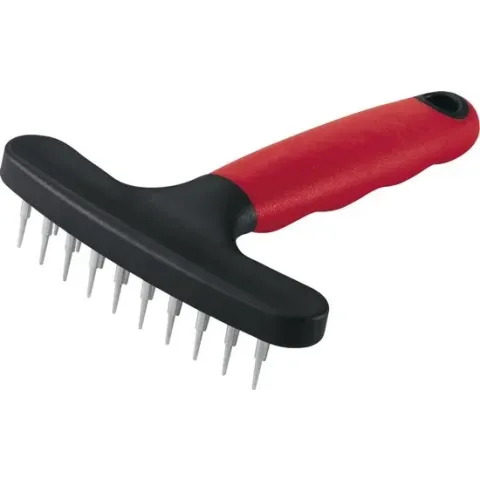 Ferplast Herderhark Dubbel - Hondenvachtborstel - 11x15.5 cm Rood Zwart