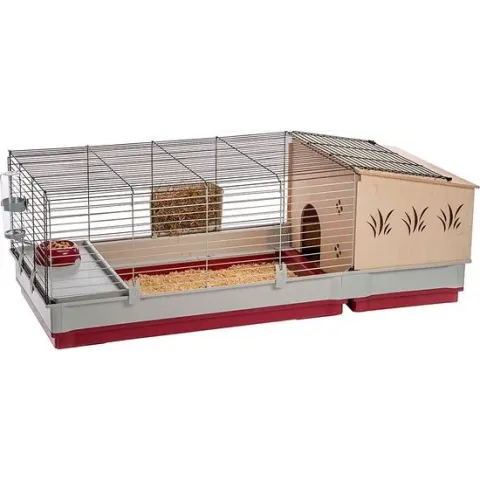 Ferplast Krolik 140 Plus Knaagdierkooi - Hout - 142 x 60 x 50 cm