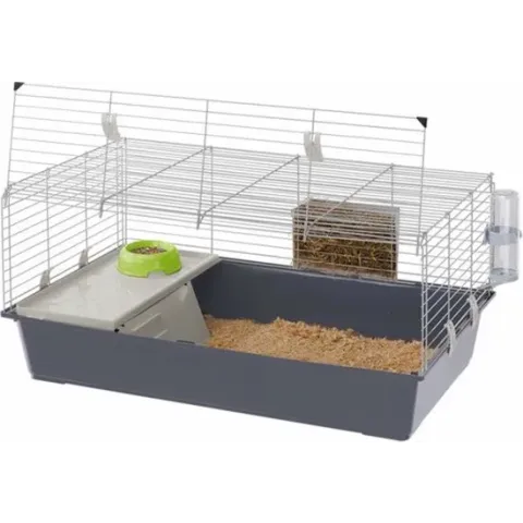 Ferplast Rabbit 100 - Knaagdierkooi - Grijs - 95 x 57 x 46 cm