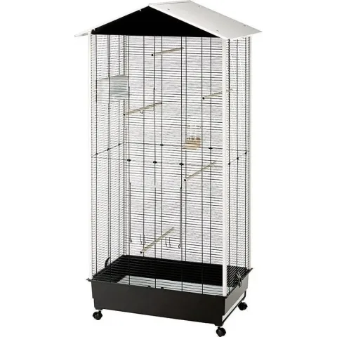 Ferplast Vogelkooi Voliere Nota - Wit/Zwart - 58 x 82 x 166 cm