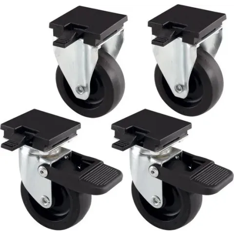 Ferplast Wielenset Atlas 7,5 Cm Staal Zwart/zilver 4 Stuks