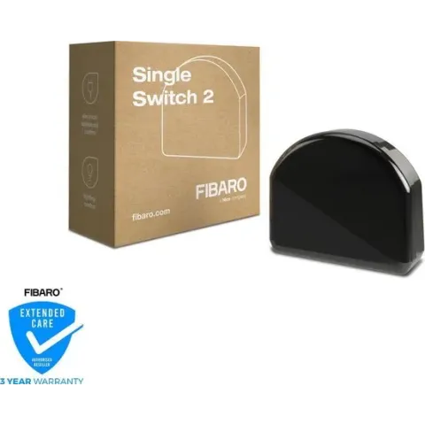 FIBARO Single Switch 2 - Inbouw schakelaar - Werkt met FIBARO Home Centers, Homey en andere Z-Wave Controllers