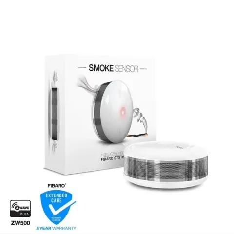FIBARO Smoke Sensor 2 - Slimme rookmelder - Werkt met Toon, FIBARO Home Centers, Homey en andere Z-Wave Controllers - Met batterij