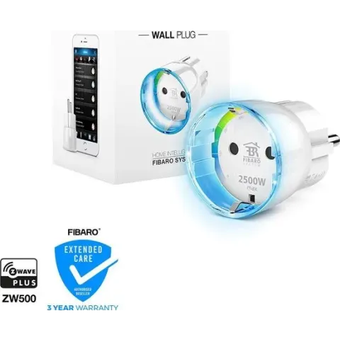 FIBARO Wall Plug Type F - Slimme Stekker met energiemeting - Werkt met Toon, FIBARO Home Centers, Homey en andere Z-Wave Controllers
