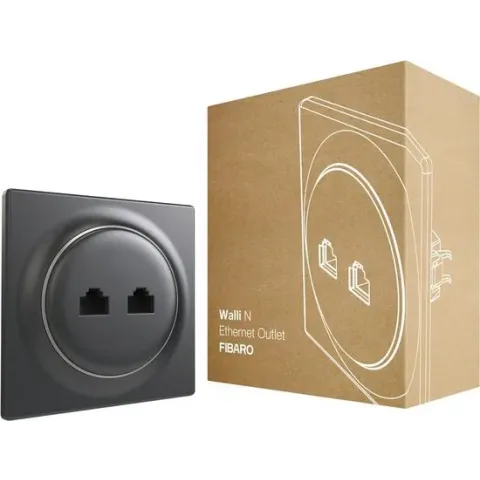FIBARO Walli N Ethernet Outlet - Antraciet - Klassiek basiselement