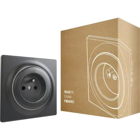 FIBARO Walli N Outlet type E - Antraciet - Klassiek basiselement