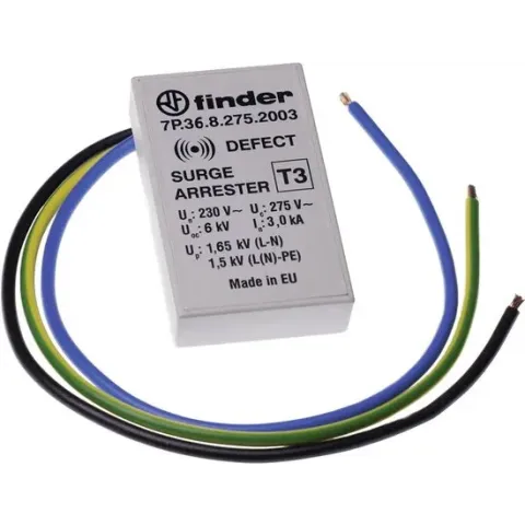 Finder 7P.36.8.275.2003 Overspanningsbeveiliging (inbouw) Overspanningsbeveiliging voor: Verdeeldoos 3 kA 1 stuk(s)