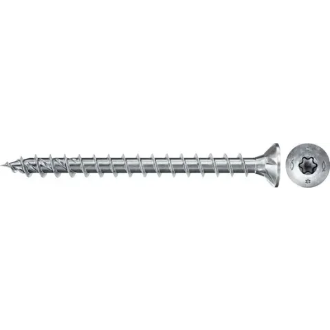 Fischer 670155 spaanplaatschroef Power-Fast II 4,0 x 30 TX20 - verzonken kop - voldraad - blauw verzinkt (200st)