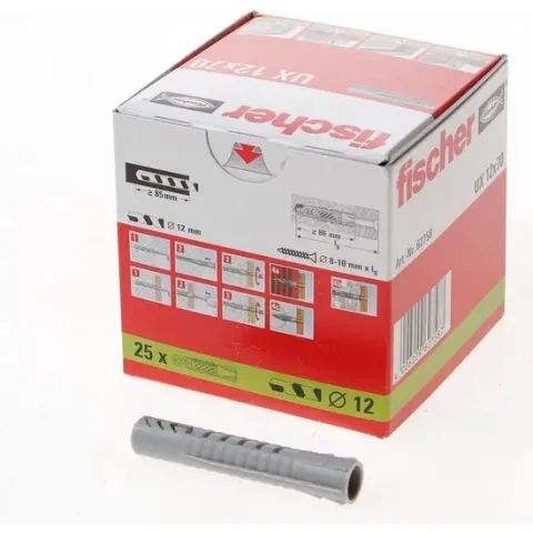 Fischer universeelplug UX 12 x 70mm (Prijs per 25 stuks)