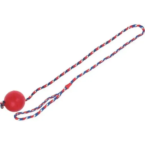 Flamingo Rubber Bal Met Koord Rood - Hondenspeelgoed - 67 cm - Rood
