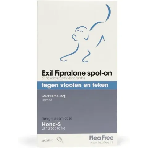 Flea Free Fipralone spot-on hond 2 tot 10 kg - 3 pipet