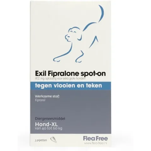 Flea Free Fipralone spot-on hond 40 tot 60 kg - 3 pipet