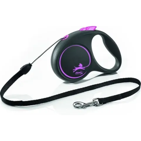 FLEXI | Flexi Rollijn Black Design Cord Roze S 5 meter