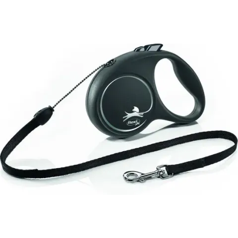 FLEXI | Flexi Rollijn Black Design Cord Zwart S 5 meter